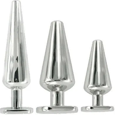Black Label Anal Plug Large Silver 15.2cm