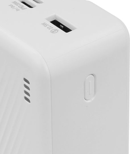 Borofone BJ57B Power Bank 30000mAh 22.5W With 2 USB-A Output Ports And USB-C Power Delivery Output Port White