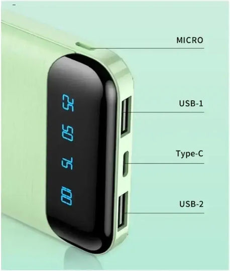 WK WP-163 Power Bank 20000mAh με 2 Θύρες USB-A Λευκό