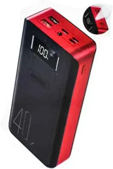 Andowl Q-CD701 Power Bank 40000mAh με 2 Θύρες USB-A Κόκκινο