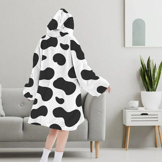 Κουβέρτα με Μανίκια 115x80εκ. White/black
