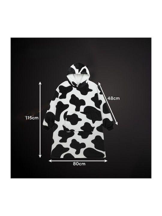 Κουβέρτα με Μανίκια 115x80εκ. White/black