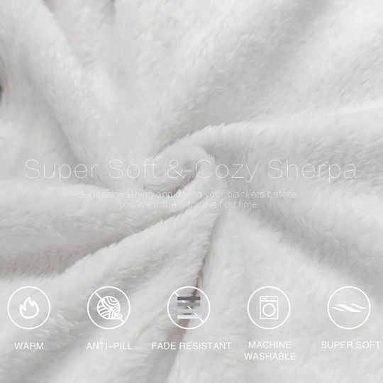 Κουβέρτα με Μανίκια 115x80εκ. White/black