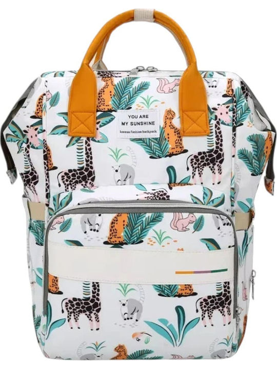 Queen Mother Jungle Animals You Are My Sunshine Kindergarten Backpack White