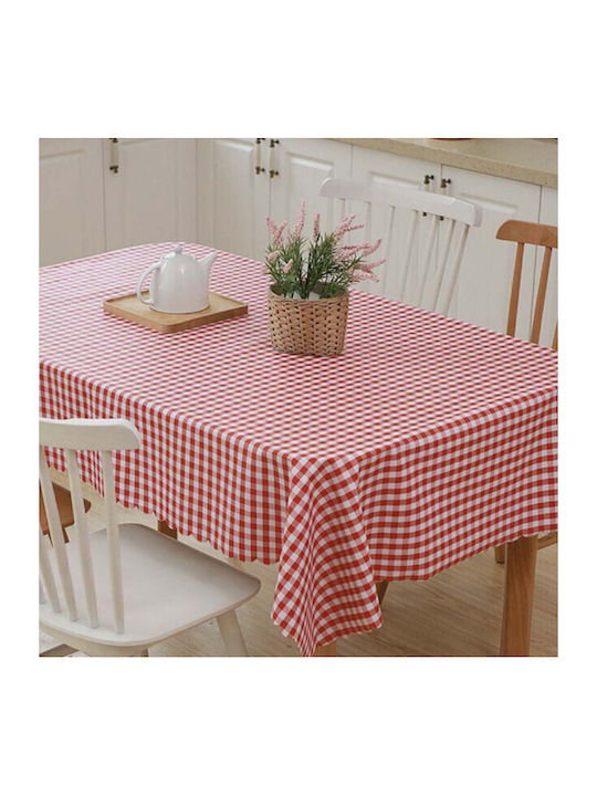 Tablecloth Stain Resistant White/red 90x140cm
