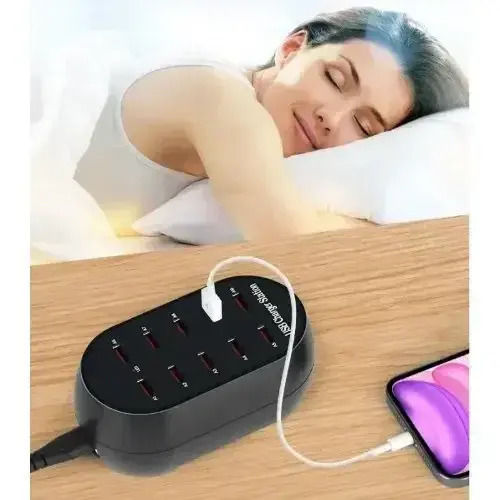 Andowl Βάση Φόρτισης με 12 Θύρες USB-A 60W σε Μαύρο χρώμα (Q-CD12P)