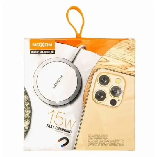 Moxom Wireless Charger (Qi Pad) 15W Whites (MX-HC61WL)