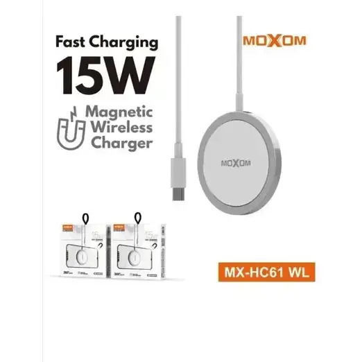 Moxom Wireless Charger (Qi Pad) 15W Whites (MX-HC61WL)
