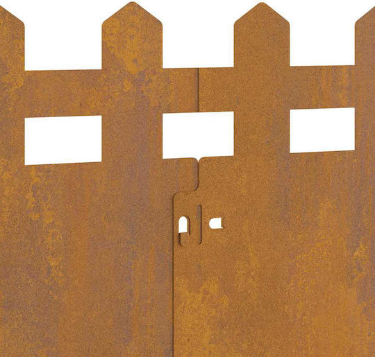 vidaXL Metal Garden Border in Brown Color 1.03m x 22cm