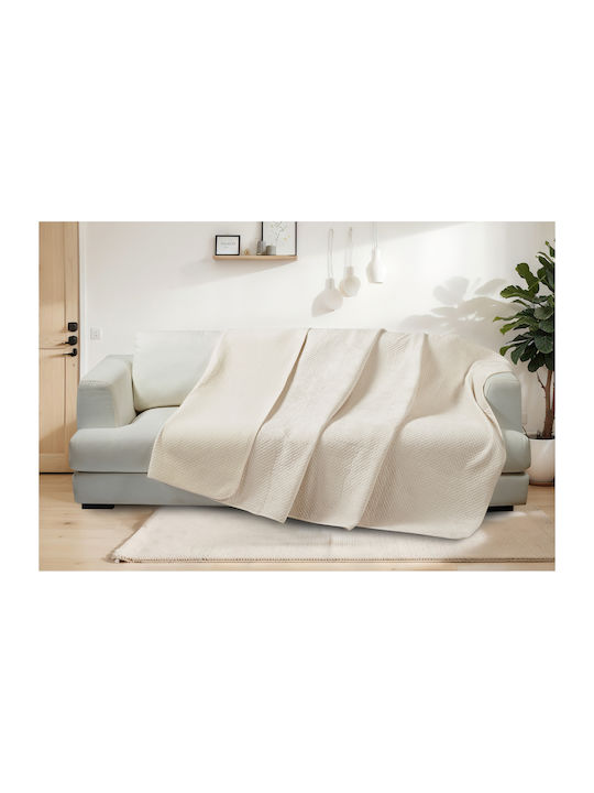 Liolios Home Element Ριχτάρι Διθέσιου Καναπέ Βελουτέ 180x250εκ. Off White 000000002821