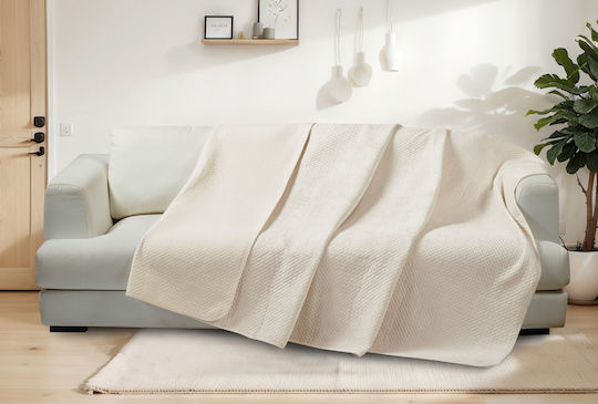 Liolios Home Element Ριχτάρι Διθέσιου Καναπέ Βελουτέ 180x250εκ. Off White