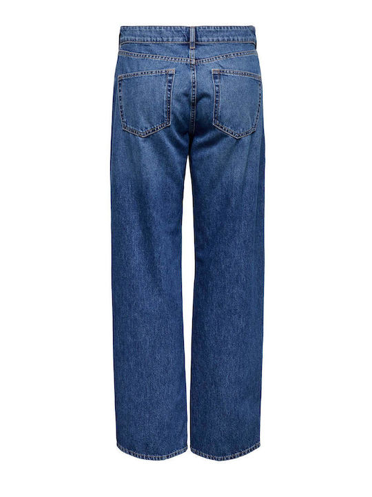 Wide Women's Jean Trousers in Wide Line Medium Blue Denim