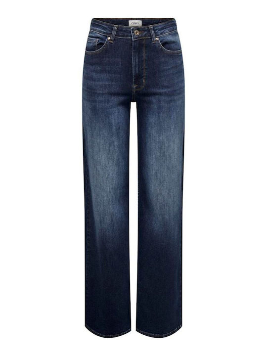 Blush Ψηλόμεσο Γυναικείο Jean Παντελόνι σε Wide Γραμμή Blush, Blue
