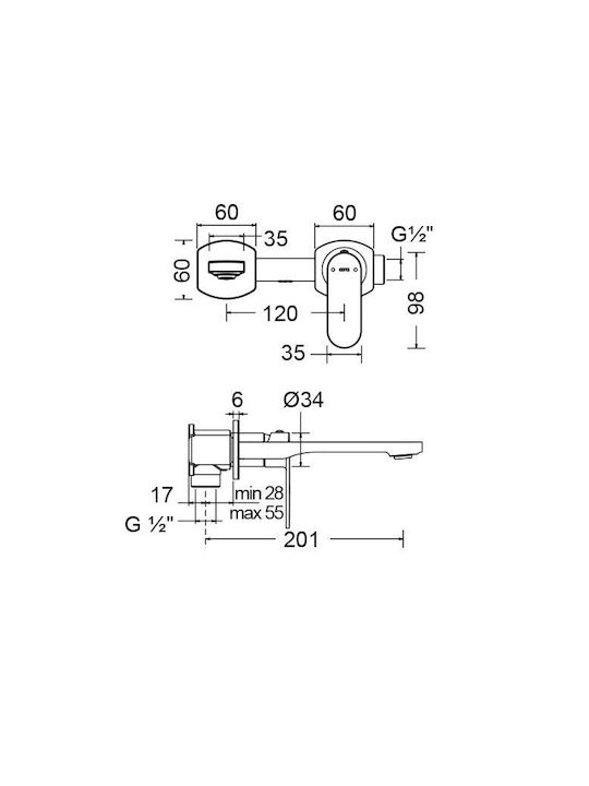Cora Mist Built-in Faucet Mixer for for Bathroom Sink Silver
