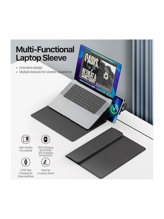Dux Ducis AirQ Калъф за Лаптоп 16" с USB Порт в Черен Цвят