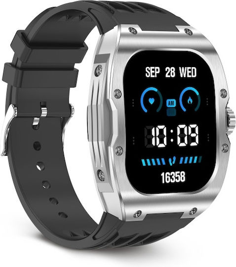 Ksix Hero 54mm Smartwatch with Heart Rate Monitor (Black)