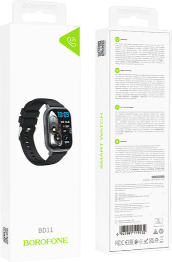 Borofone BD11 Smartwatch with Heart Rate Monitor (Black)
