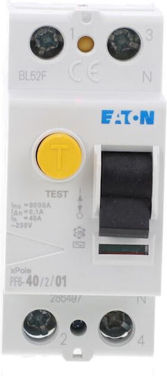 Eaton Ρελέ Ράγας Διαρροής 40A Διπολικό