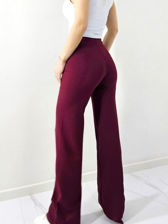 Ψηλόμεσο Παντελόνι Φόρμας Καμπάνα Burgundy
