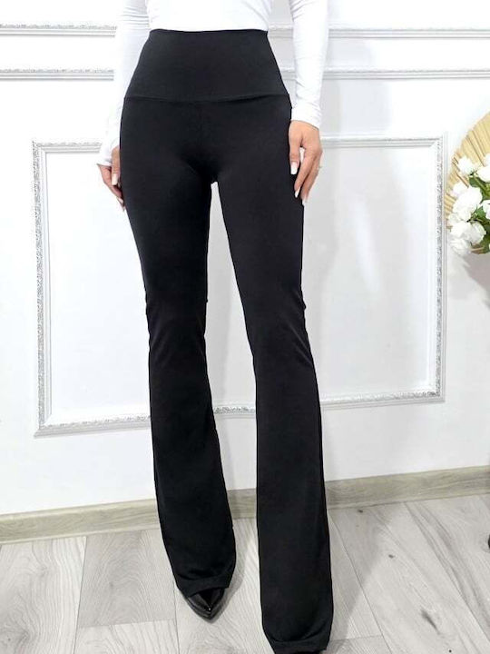 Talie înaltă Pantaloni de Trening cu pantaloni evazati Negru
