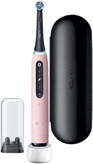 Oral-B iO Series 5s Periuță de dinți electrică cu Temporizator, Senzor de Presiune și Husă de Călătorie Roz