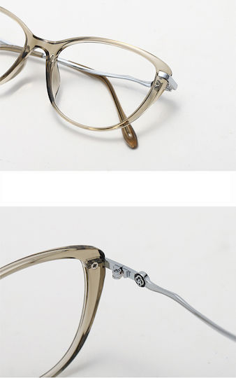 Techsuit Anti-Blue Light Glasses Reflex PC 86162 Women Round TR90 & Metal Frame AC Lens Gold Black