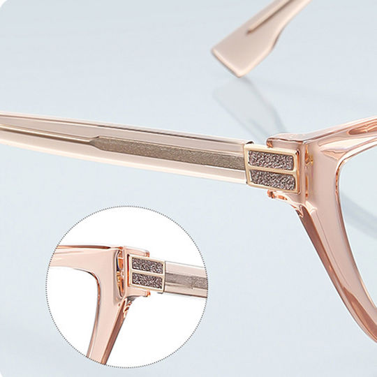 Techsuit Anti-Blue Light Glasses Reflex PC 2279 Women Cat Eye TR90 & Metal Frame AC Lens Leopard