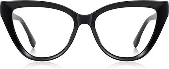 Techsuit Anti-Blue Light Glasses Reflex PC 2279 Women Cat Eye TR90 & Metal Frame AC Lens Black