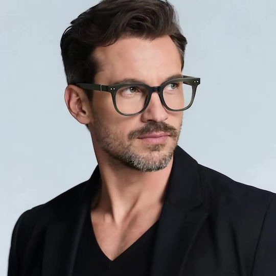 Techsuit Anti-Blue Light Glasses Reflex PC 2229 Men Round TR90 & Metal Frame AC Lens Black