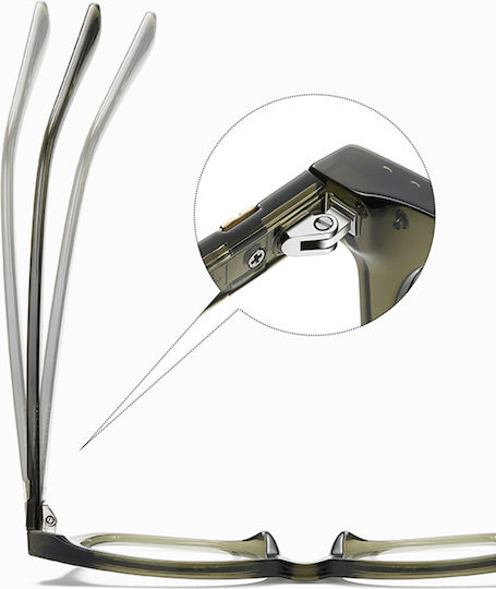 Techsuit Anti-Blue Light Glasses Reflex PC 2229 Men Round TR90 & Metal Frame AC Lens Black