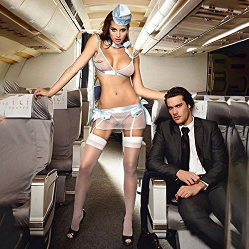Baci Lingerie Airline Costume Lingerie Set Light Blue