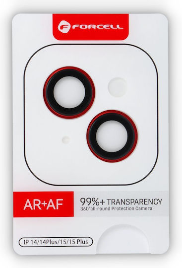 Forcell Camera Protection Tempered Glass Red for the iPhone 14, iPhone 14 Plus