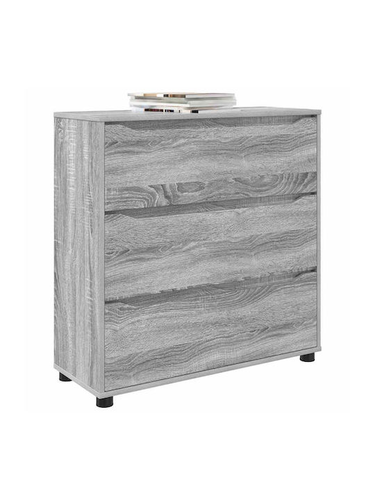 Συρταριέρα Κρεβατοκάμαρας mit 3 Schubladen Gray Sonoma 80x31x81cm
