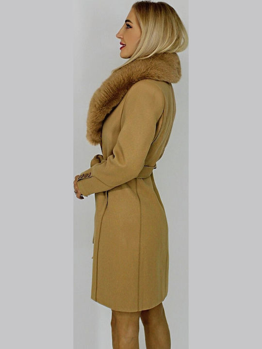 Din lână Beige Palton