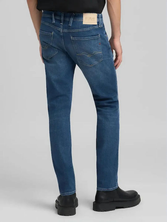 Anbass Men's Jeans Pants with Slim Fit Dark Blue