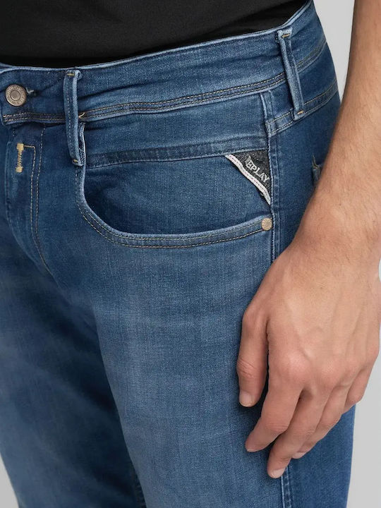 Anbass Men's Jeans Pants with Slim Fit Dark Blue