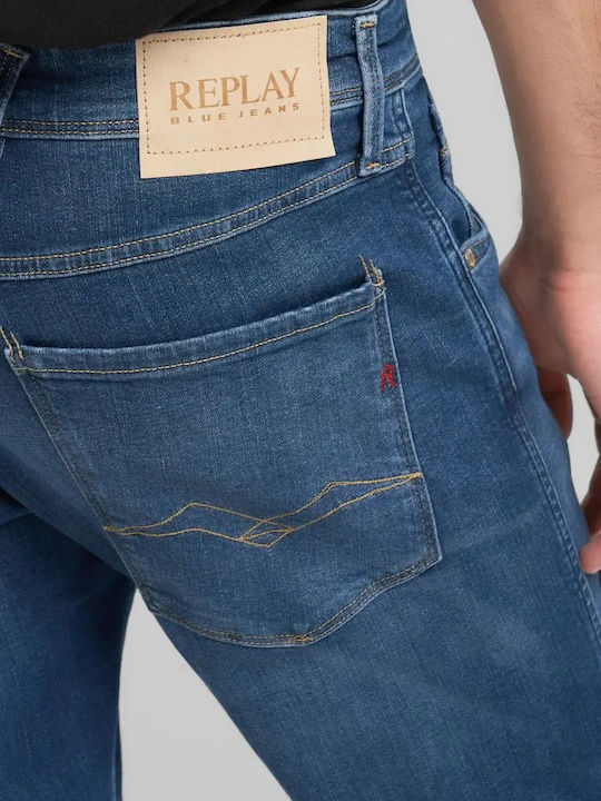 Anbass Men's Jeans Pants with Slim Fit Dark Blue