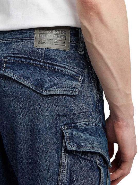 M Rovic 3d Men's Jeans Pants with Loose Fit Blue