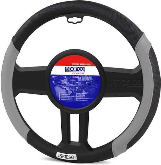 Sparco Car Steering Wheel Cover with Diameter 36-38cm Synthetic Black with Black Stitching