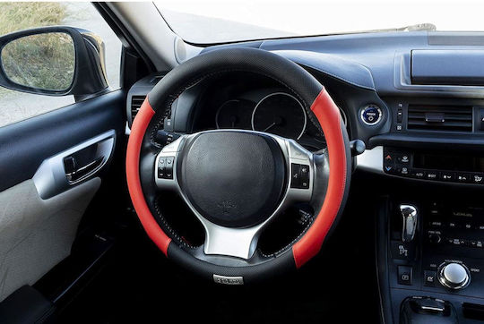 Sparco Husă Volan Auto C1113 cu Diametru 36-38cm din Piele ecologică Roșu