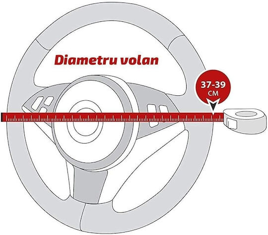 Sparco Husă Volan Auto C1113 cu Diametru 36-38cm din Piele ecologică Roșu