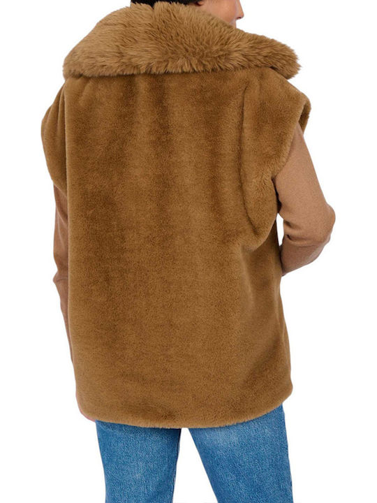 Oakwood Women's Sleeveless Short Fur Tabac Brown