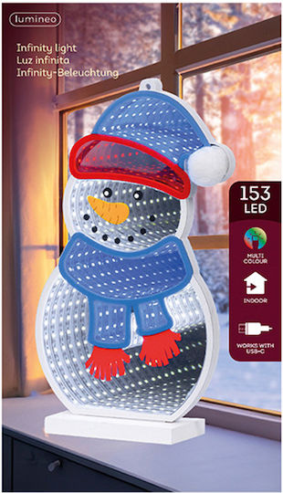 Christmas Lighting Lumineo Infinity Light Snowman Blue Scarf 153 Leds 27.2cm