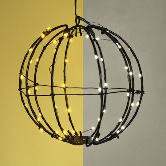 Χριστουγεννιάτικη Λάμπα 123led Μπαταρίας Extra Warm & Warm White 50 Leds 20cm Black