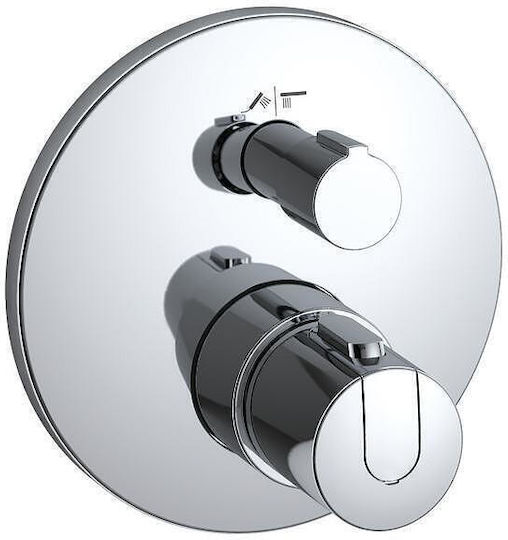 Ideal Standard Σετ Μίκτης, Τηλέφωνο & Κεφαλή Ντουζ Εντοιχισμού για Ντουζιέρα Ασημί