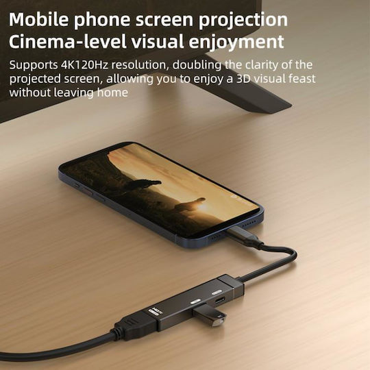 USB-A / USB-C Stație de andocare cu 4K PD Ethernet Gri (EDA008423601A)