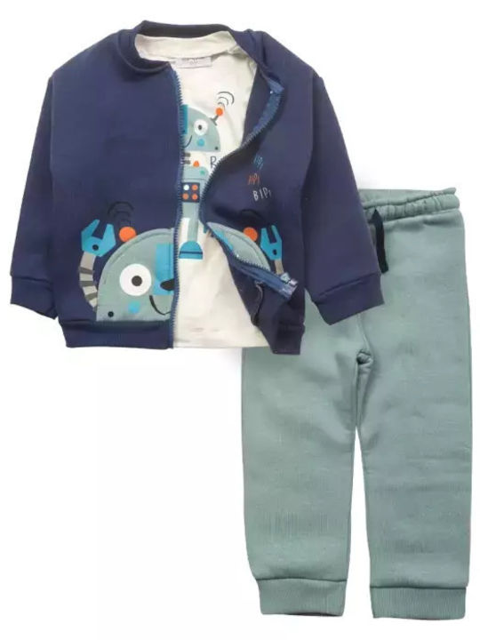 Kids Tracksuit Set With Jacket Indigo 3 Pieces