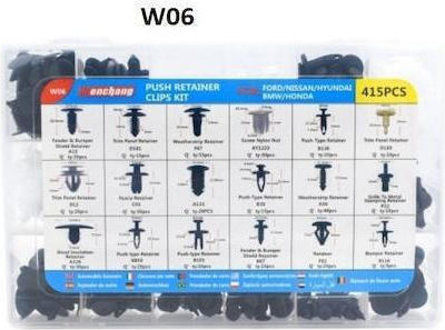 Пластмасови Закопчалки Клипсове За Автомобили 415 Бройки Wenchang W06