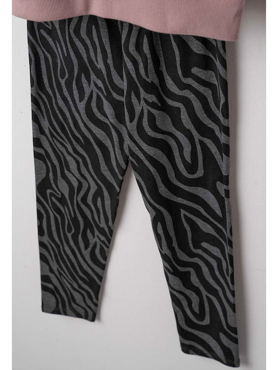Kids Sweatpants Set Dusty Pink, Black, Grey