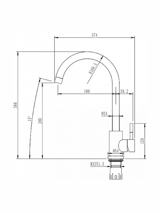 Inter Ceramic Icf Смесител За Кухня Настолен Сив